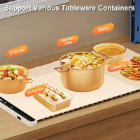 Electric Warming Tray Food Warmer Mat Foldable Coffee Warming Pad for Food Portable Electric Warming Tray Silicone Warmer Plate